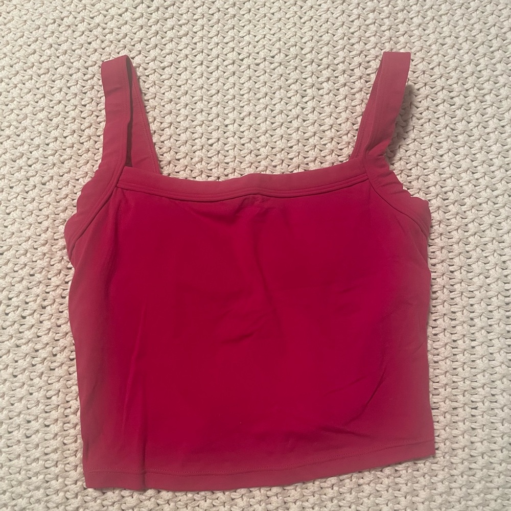 Vitality Women's Dark Pink Square Neck Tank Top - XS